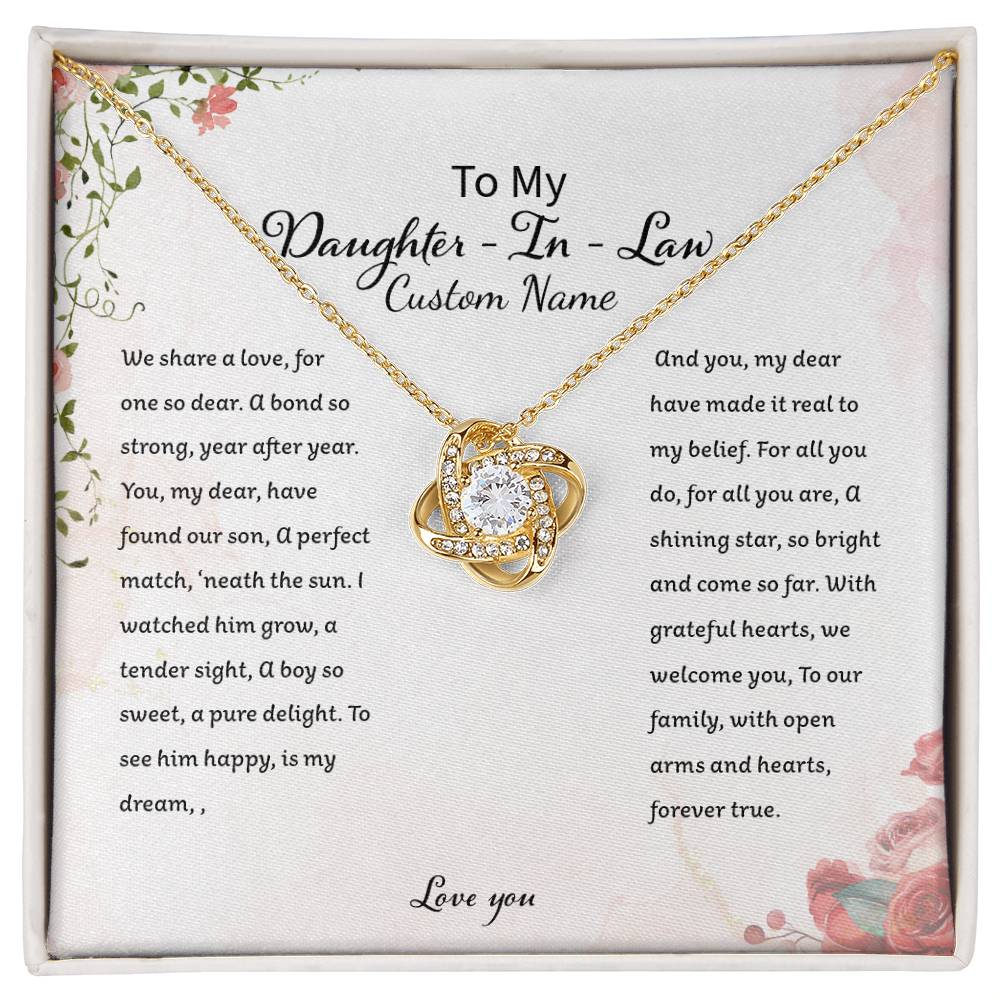 Customizable Daughter In Law Elegant Creative Pendant Necklace Holiday Christmas Wedding Gifts