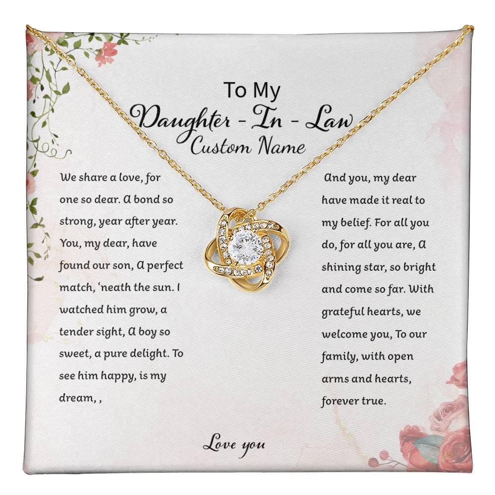 Customizable Daughter In Law Elegant Creative Pendant Necklace Holiday Christmas Wedding Gifts