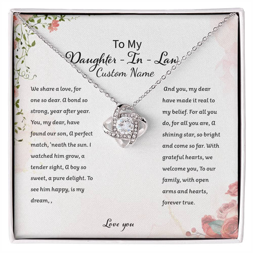 Customizable Daughter In Law Elegant Creative Pendant Necklace Holiday Christmas Wedding Gifts