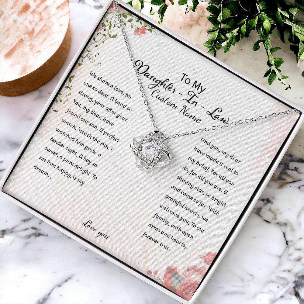 Customizable Daughter In Law Elegant Creative Pendant Necklace Holiday Christmas Wedding Gifts