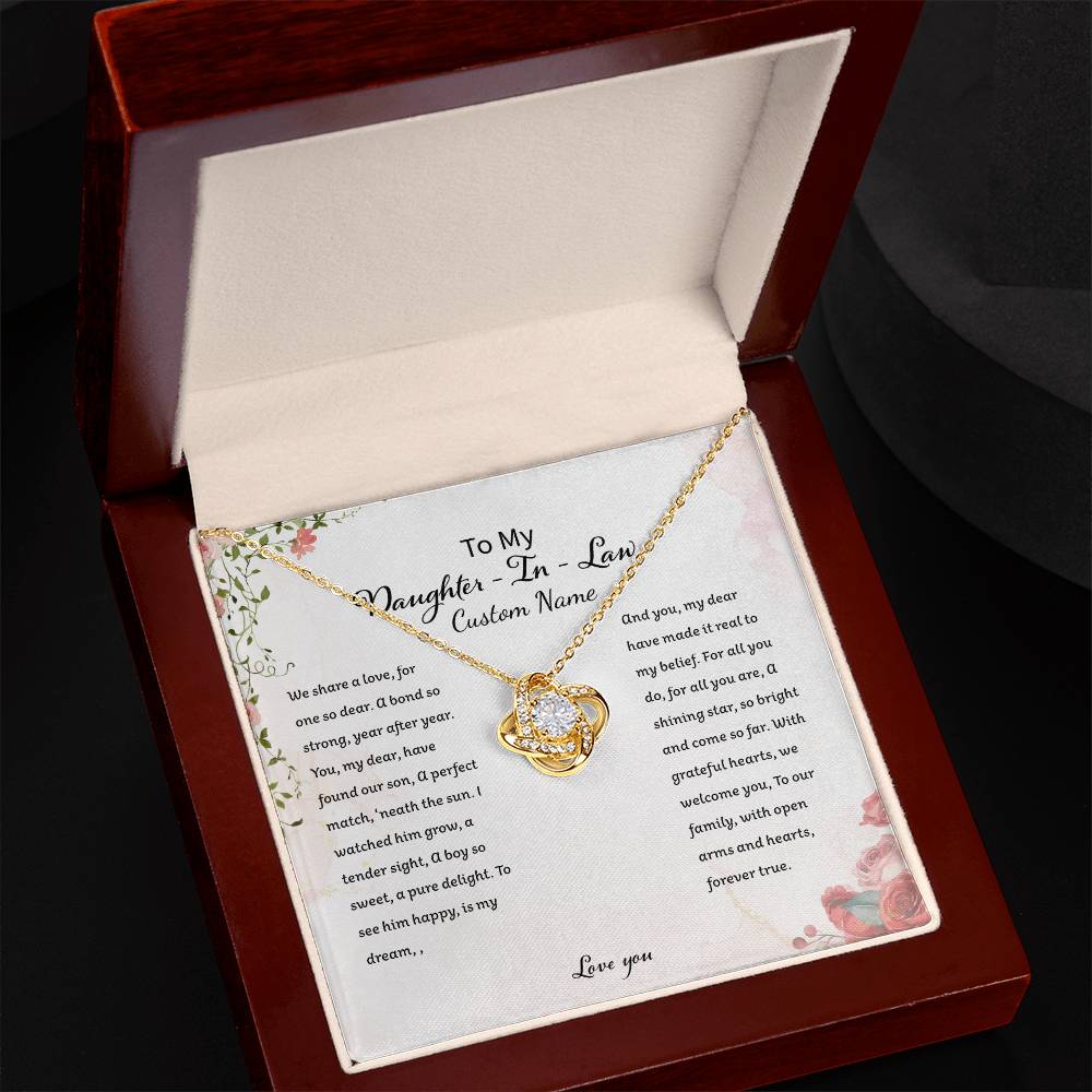 Customizable Daughter In Law Elegant Creative Pendant Necklace Holiday Christmas Wedding Gifts