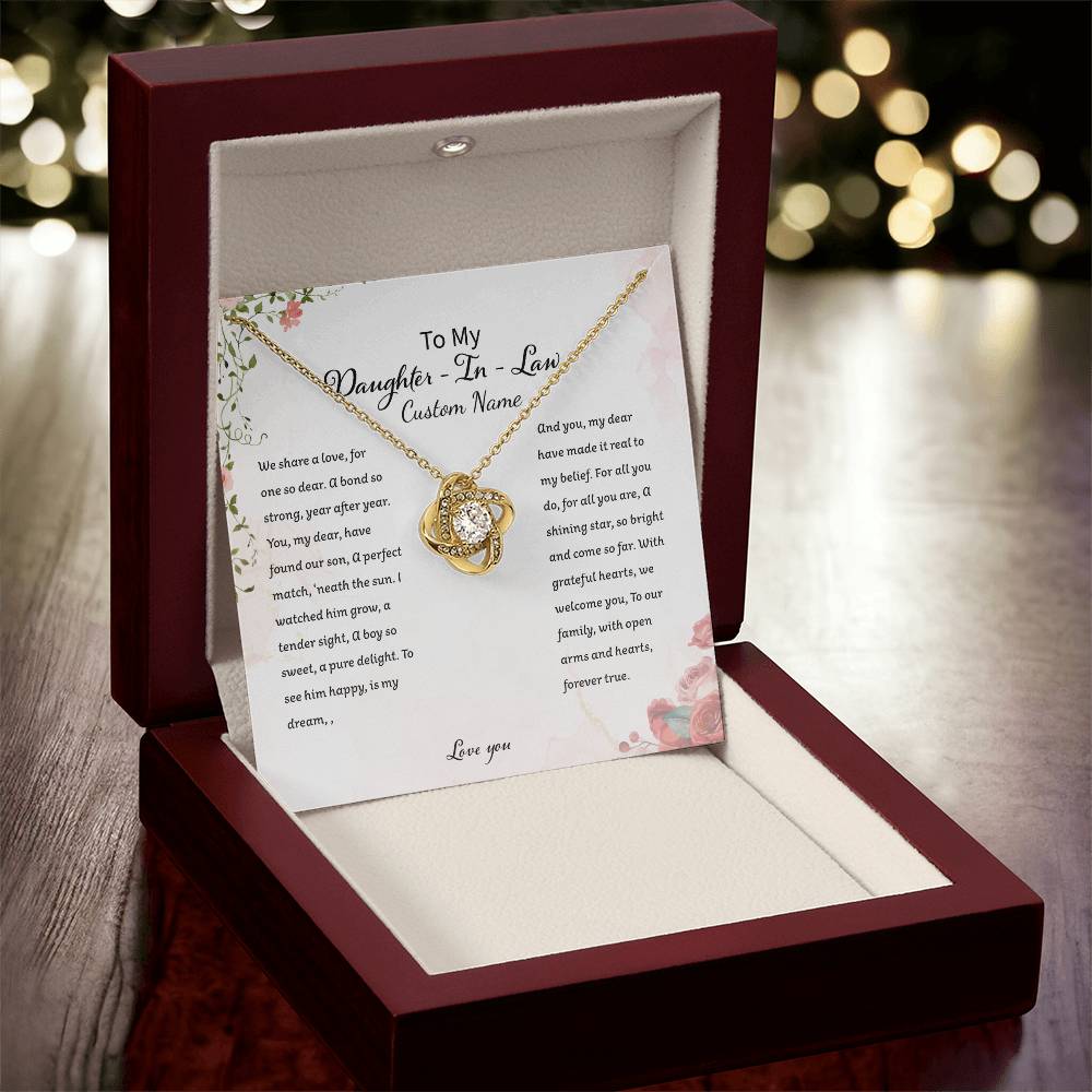 Customizable Daughter In Law Elegant Creative Pendant Necklace Holiday Christmas Wedding Gifts